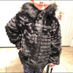 BNWT Rothschild hooded black faux fur coat - s4